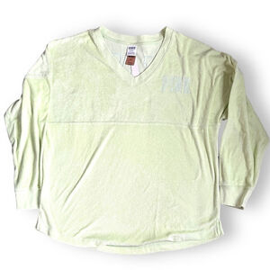 Victoria’s Secret Pink Med Campus beach Terry Sweatshirt Green NWT MSRP $56